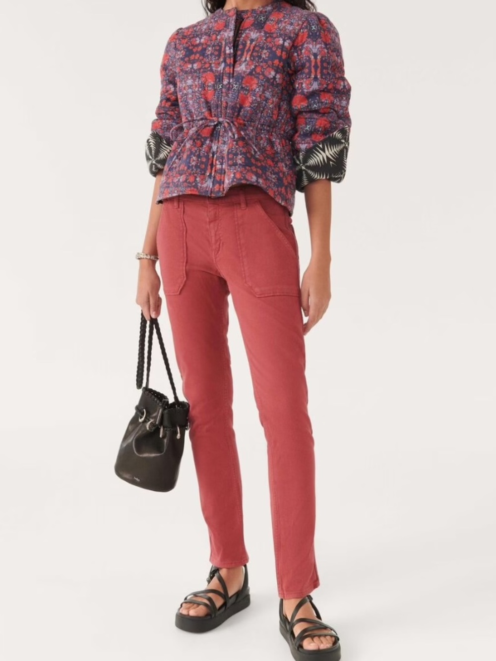 ba&sh Sally Red Straight Leg Jeans Pants NWT Size 31